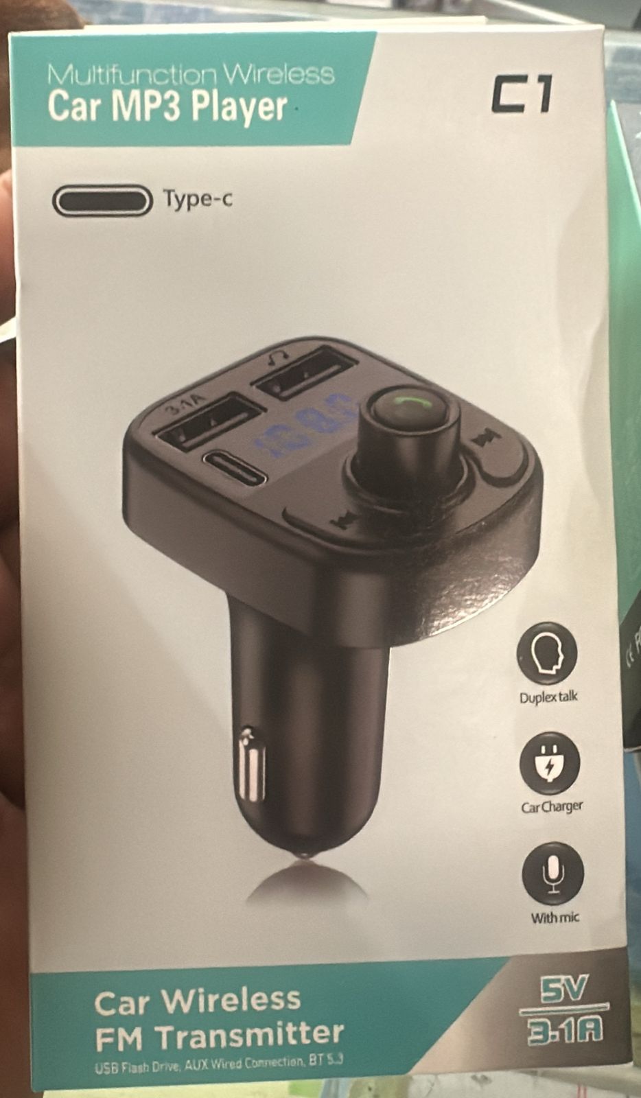 C1 - Car Mp3 Player | Car Wireless FM Transmitter | Car Mp3 Modulator | Car Accessories ( Random Color )