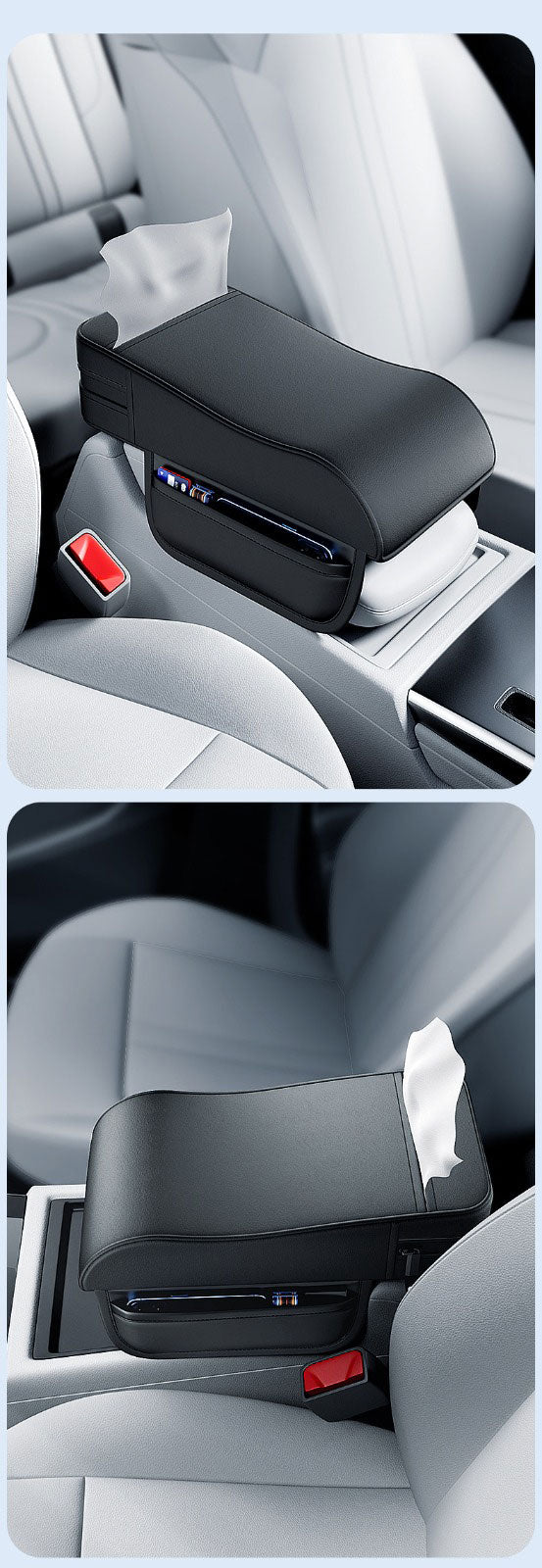 High Leather Car Arm rest Mats Memory Foam Filler Car Center Console Arm Rest Car Seat Covers Car-Styling