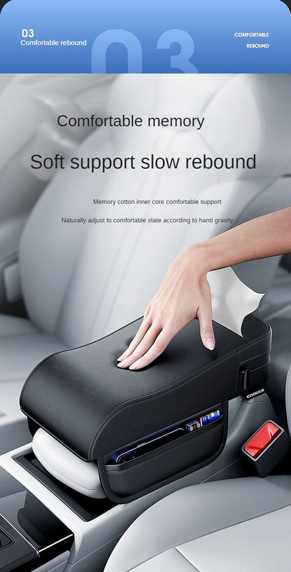 High Leather Car Arm rest Mats Memory Foam Filler Car Center Console Arm Rest Car Seat Covers Car-Styling