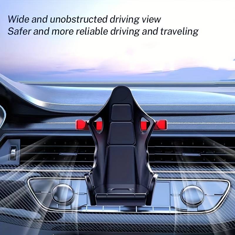 Racing Seat Design Car Mobile Phone | Fast and Furious Mobile Holder with 360° Rotateable AC Grill Grip Which can help Holder to move up and down so that AC winds will be free (Random colors)