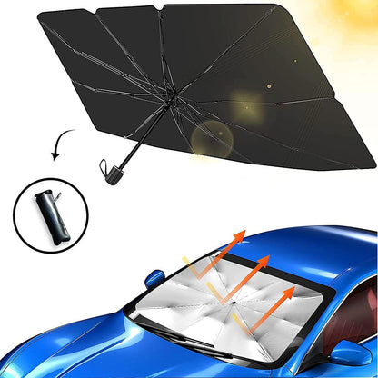 Foldable Car Windshield Umbrellas, Car Windshield Sun Shade Umbrella for Front Windows, Suitable for Windshields of Various Car Models