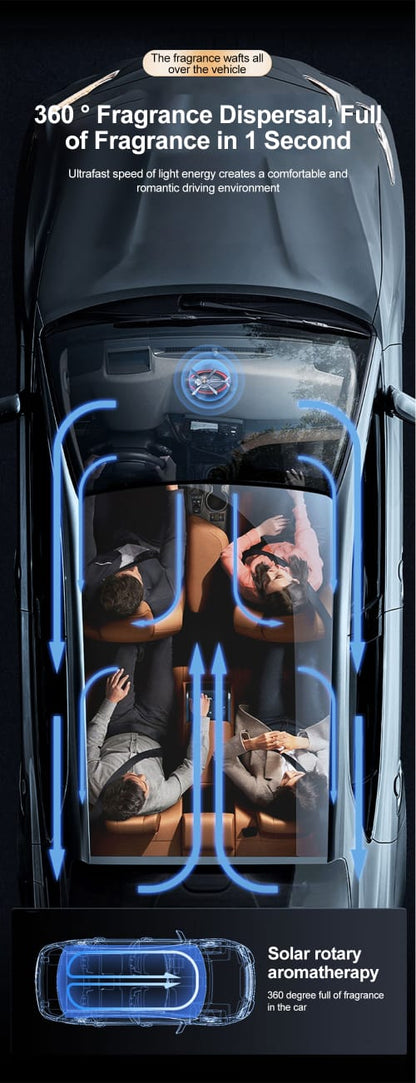 Solar Powered Rotating Helicopter Car Aromatherapy Air Freshener Alloy ABS Wood Fragrance Auto Aroma Diffuser (Random Color)