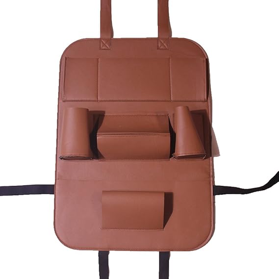 Multifunction Car seat Organizer Car Storage Organizer Car Seat Side Organizer Car Accessories - Brown Leather