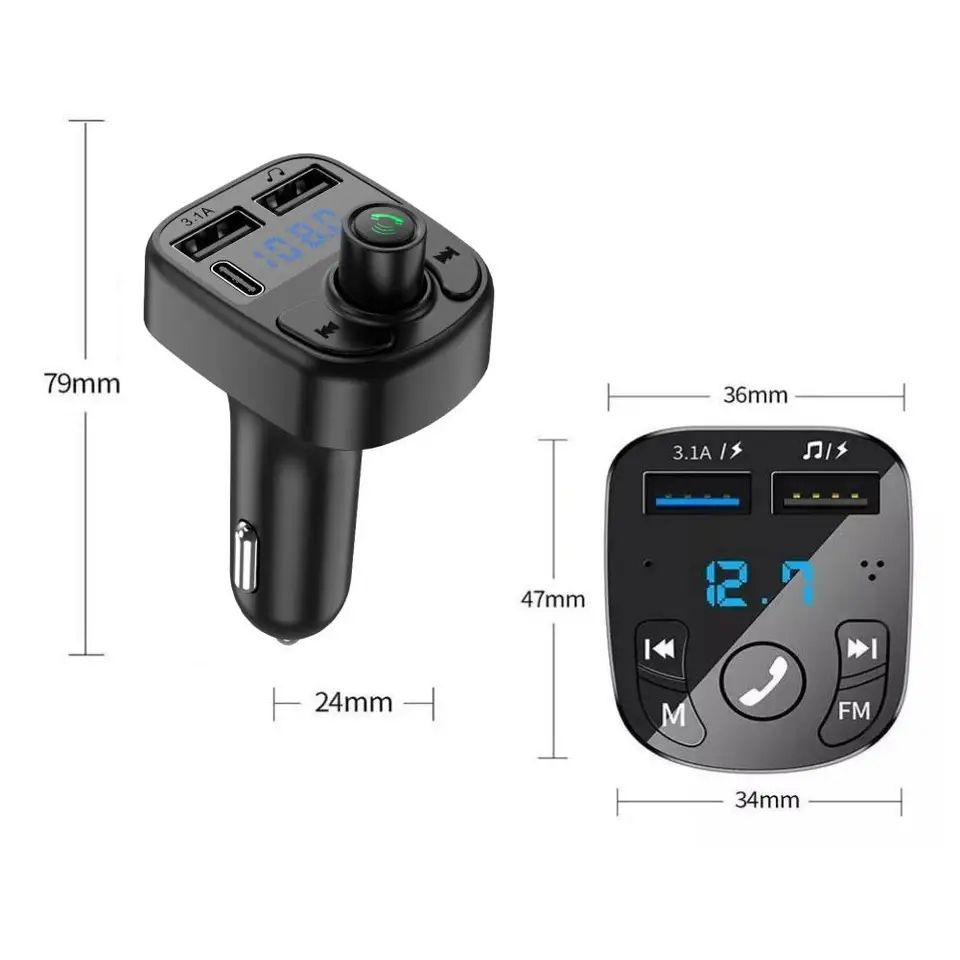 C1 - Car Mp3 Player | Car Wireless FM Transmitter | Car Mp3 Modulator | Car Accessories ( Random Color )