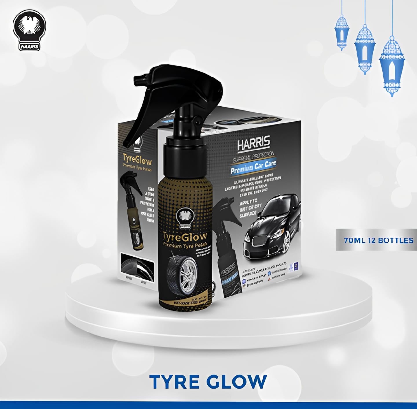 Pack of 12 Tyre glow for Tyre Shine | Best Quality Shining Spray for Car & Bike Tyres 70 ML