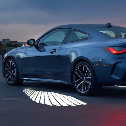 2 Pc Universal Car Rearview Mirror Side LED Angel Wing Light Dynamic Projection Lamp