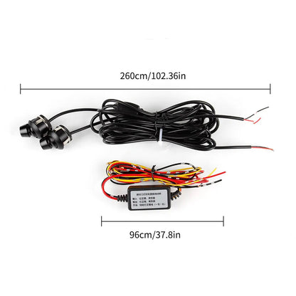 2 Pc Universal Car Rearview Mirror Side LED Angel Wing Light Dynamic Projection Lamp