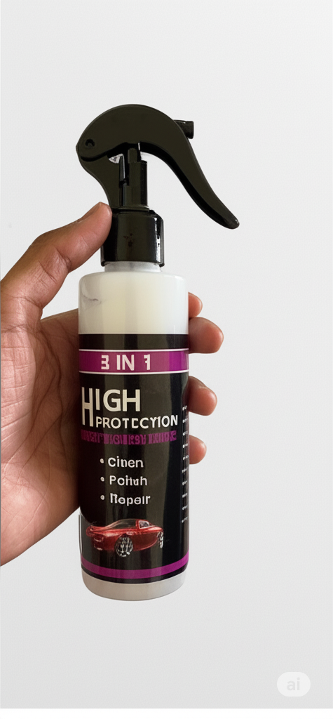 3 In 1 High Protection Quick Car Coating Spray, Ceramic Car Coating Spray Crystal Coating For Car - Quantity 100ml