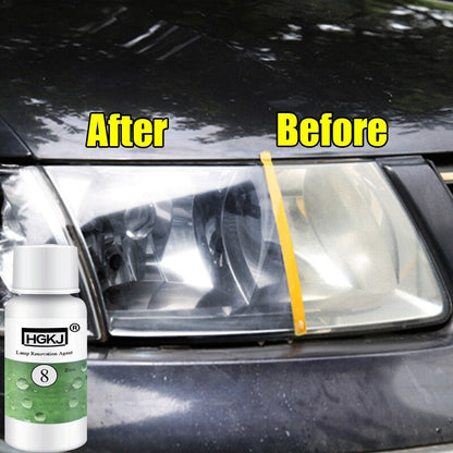 HGKJ-5 50ml Car Headlight Restoration Agent Powerful Cleaner For Clear Shine And UV Protection | Restores Cloudy Yellowed Headlights To Like-New Condition