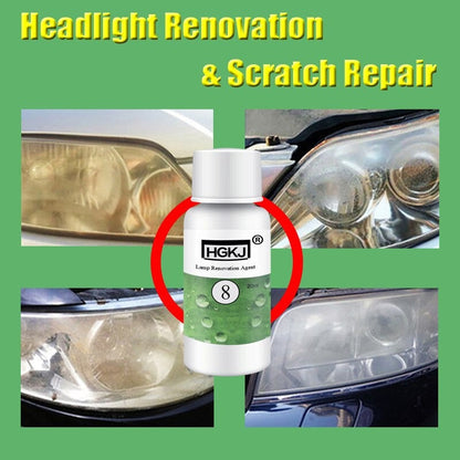 HGKJ-5 50ml Car Headlight Restoration Agent Powerful Cleaner For Clear Shine And UV Protection | Restores Cloudy Yellowed Headlights To Like-New Condition