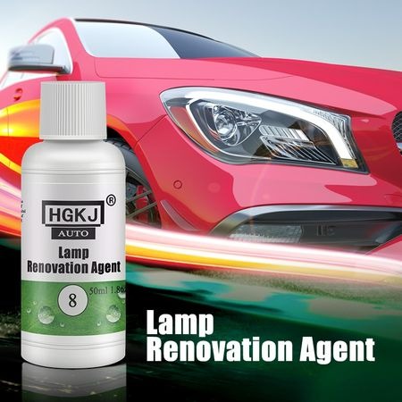 HGKJ-5 50ml Car Headlight Restoration Agent Powerful Cleaner For Clear Shine And UV Protection | Restores Cloudy Yellowed Headlights To Like-New Condition