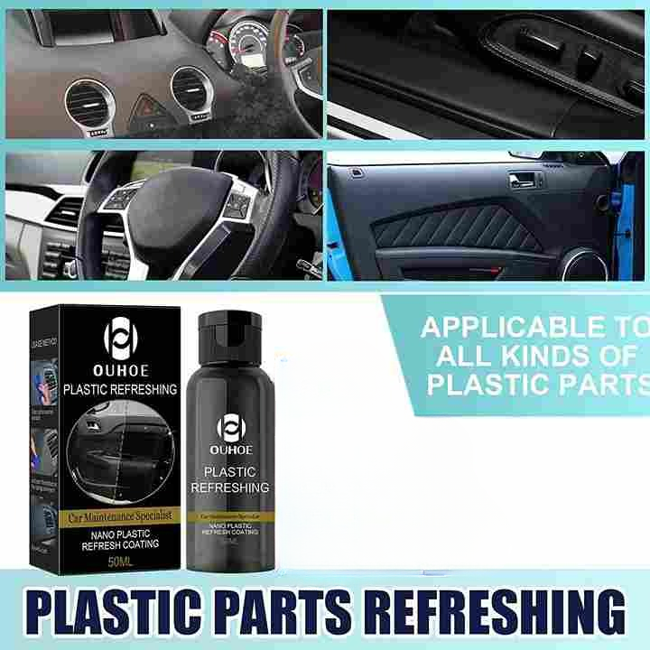 Ouhue Plastic Refreshing Nano Coating – Advanced Car Interior And Exterior Plastic Restorer For A Like-New Shine And Long-Lasting Protection